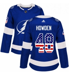 Womens Adidas Tampa Bay Lightning 48 Brett Howden Authentic Blue USA Flag Fashion NHL Jersey Womens Adidas Tampa Bay Lightning 48 Brett Howden Authentic Blue USA Flag Fashion NHL Jersey