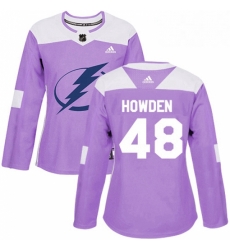 Womens Adidas Tampa Bay Lightning 48 Brett Howden Authentic Purple Fights Cancer Practice NHL Jersey Womens Adidas Tampa Bay Lightning 48 Brett Howden Authentic Purple Fights Cancer Practice NHL Jersey
