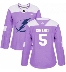 Womens Adidas Tampa Bay Lightning 5 Dan Girardi Authentic Purple Fights Cancer Practice NHL Jersey Womens Adidas Tampa Bay Lightning 5 Dan Girardi Authentic Purple Fights Cancer Practice NHL Jersey