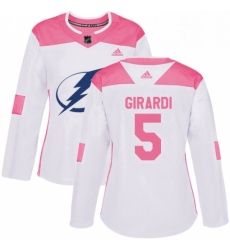 Womens Adidas Tampa Bay Lightning 5 Dan Girardi Authentic WhitePink Fashion NHL Jersey Womens Adidas Tampa Bay Lightning 5 Dan Girardi Authentic WhitePink Fashion NHL Jersey