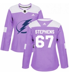 Womens Adidas Tampa Bay Lightning 67 Mitchell Stephens Authentic Purple Fights Cancer Practice NHL Jersey Womens Adidas Tampa Bay Lightning 67 Mitchell Stephens Authentic Purple Fights Cancer Practice NHL Jersey