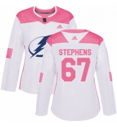 Womens Adidas Tampa Bay Lightning 67 Mitchell Stephens Authentic WhitePink Fashion NHL Jersey Womens Adidas Tampa Bay Lightning 67 Mitchell Stephens Authentic WhitePink Fashion NHL Jersey