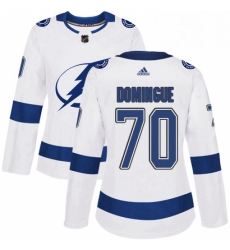 Womens Adidas Tampa Bay Lightning 70 Louis Domingue Authentic White Away NHL Jerse Womens Adidas Tampa Bay Lightning 70 Louis Domingue Authentic White Away NHL Jerse