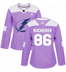 Womens Adidas Tampa Bay Lightning 86 Nikita Kucherov Authentic Purple Fights Cancer Practice NHL Jersey Womens Adidas Tampa Bay Lightning 86 Nikita Kucherov Authentic Purple Fights Cancer Practice NHL Jersey