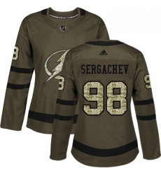 Womens Adidas Tampa Bay Lightning 98 Mikhail Sergachev Authentic Green Salute to Service NHL Jersey Womens Adidas Tampa Bay Lightning 98 Mikhail Sergachev Authentic Green Salute to Service NHL Jersey