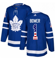 Mens Adidas Toronto Maple Leafs 1 Johnny Bower Authentic Royal Blue USA Flag Fashion NHL Jersey Mens Adidas Toronto Maple Leafs 1 Johnny Bower Authentic Royal Blue USA Flag Fashion NHL Jersey