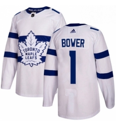 Mens Adidas Toronto Maple Leafs 1 Johnny Bower Authentic White 2018 Stadium Series NHL Jersey Mens Adidas Toronto Maple Leafs 1 Johnny Bower Authentic White 2018 Stadium Series NHL Jersey