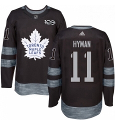 Mens Adidas Toronto Maple Leafs 11 Zach Hyman Authentic Black 1917 2017 100th Anniversary NHL Jersey Mens Adidas Toronto Maple Leafs 11 Zach Hyman Authentic Black 1917 2017 100th Anniversary NHL Jersey