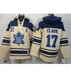 Toronto Maple Leafs 17 Wendel Clark Cream Stitched NHL Sawyer Hooded Sweatshirt Toronto Maple Leafs 17 Wendel Clark Cream Stitched NHL Sawyer Hooded Sweatshirt