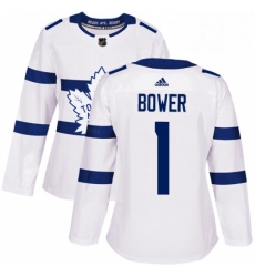Womens Adidas Toronto Maple Leafs 1 Johnny Bower Authentic White 2018 Stadium Series NHL Jersey Womens Adidas Toronto Maple Leafs 1 Johnny Bower Authentic White 2018 Stadium Series NHL Jersey