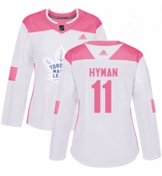 Womens Adidas Toronto Maple Leafs 11 Zach Hyman Authentic WhitePink Fashion NHL Jersey Womens Adidas Toronto Maple Leafs 11 Zach Hyman Authentic WhitePink Fashion NHL Jersey