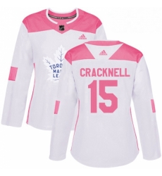 Womens Adidas Toronto Maple Leafs 15 Adam Cracknell Authentic White Pink Fashion NHL Jersey Womens Adidas Toronto Maple Leafs 15 Adam Cracknell Authentic White Pink Fashion NHL Jersey