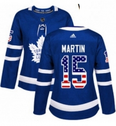Womens Adidas Toronto Maple Leafs 15 Matt Martin Authentic Royal Blue USA Flag Fashion NHL Jersey Womens Adidas Toronto Maple Leafs 15 Matt Martin Authentic Royal Blue USA Flag Fashion NHL Jersey