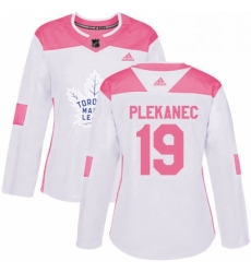 Womens Adidas Toronto Maple Leafs 19 Tomas Plekanec Authentic White Pink Fashion NHL Jerse Womens Adidas Toronto Maple Leafs 19 Tomas Plekanec Authentic White Pink Fashion NHL Jerse
