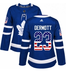 Womens Adidas Toronto Maple Leafs 23 Travis Dermott Authentic Royal Blue USA Flag Fashion NHL Jersey Womens Adidas Toronto Maple Leafs 23 Travis Dermott Authentic Royal Blue USA Flag Fashion NHL Jersey