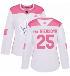Womens Adidas Toronto Maple Leafs 25 James Van Riemsdyk Authentic WhitePink Fashion NHL Jersey Womens Adidas Toronto Maple Leafs 25 James Van Riemsdyk Authentic WhitePink Fashion NHL Jersey