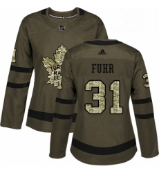 Womens Adidas Toronto Maple Leafs 31 Grant Fuhr Authentic Green Salute to Service NHL Jersey Womens Adidas Toronto Maple Leafs 31 Grant Fuhr Authentic Green Salute to Service NHL Jersey