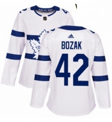 Womens Adidas Toronto Maple Leafs 42 Tyler Bozak Authentic White 2018 Stadium Series NHL Jersey Womens Adidas Toronto Maple Leafs 42 Tyler Bozak Authentic White 2018 Stadium Series NHL Jersey