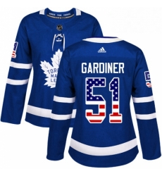 Womens Adidas Toronto Maple Leafs 51 Jake Gardiner Authentic Royal Blue USA Flag Fashion NHL Jersey Womens Adidas Toronto Maple Leafs 51 Jake Gardiner Authentic Royal Blue USA Flag Fashion NHL Jersey