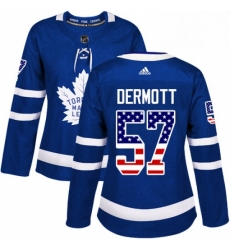 Womens Adidas Toronto Maple Leafs 57 Travis Dermott Authentic Royal Blue USA Flag Fashion NHL Jersey Womens Adidas Toronto Maple Leafs 57 Travis Dermott Authentic Royal Blue USA Flag Fashion NHL Jersey