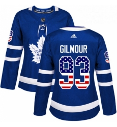 Womens Adidas Toronto Maple Leafs 93 Doug Gilmour Authentic Royal Blue USA Flag Fashion NHL Jersey Womens Adidas Toronto Maple Leafs 93 Doug Gilmour Authentic Royal Blue USA Flag Fashion NHL Jersey