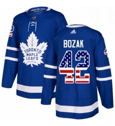 Youth Adidas Toronto Maple Leafs 42 Tyler Bozak Authentic Royal Blue USA Flag Fashion NHL Jersey Youth Adidas Toronto Maple Leafs 42 Tyler Bozak Authentic Royal Blue USA Flag Fashion NHL Jersey