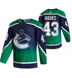 Men Vancouver Canucks 43 Quinn Hughes Green Adidas 2020 21 Reverse Retro Alternate NHL Jersey Men Vancouver Canucks 43 Quinn Hughes Green Adidas 2020 21 Reverse Retro Alternate NHL Jersey