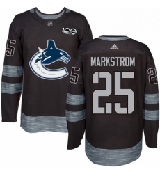 Mens Adidas Vancouver Canucks 25 Jacob Markstrom Authentic Black 1917 2017 100th Anniversary NHL Jersey Mens Adidas Vancouver Canucks 25 Jacob Markstrom Authentic Black 1917 2017 100th Anniversary NHL Jersey