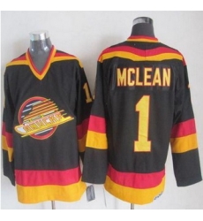 Vancouver Canucks #1 Kirk Mclean Black Gold CCM Throwback Stitched NHL Jersey Vancouver Canucks #1 Kirk Mclean Black Gold CCM Throwback Stitched NHL Jersey