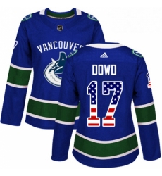 Womens Adidas Vancouver Canucks 17 Nic Dowd Authentic Blue USA Flag Fashion NHL Jersey Womens Adidas Vancouver Canucks 17 Nic Dowd Authentic Blue USA Flag Fashion NHL Jersey