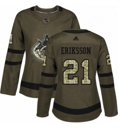 Womens Adidas Vancouver Canucks 21 Loui Eriksson Authentic Green Salute to Service NHL Jersey Womens Adidas Vancouver Canucks 21 Loui Eriksson Authentic Green Salute to Service NHL Jersey