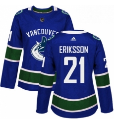 Womens Adidas Vancouver Canucks 21 Loui Eriksson Premier Blue Home NHL Jersey Womens Adidas Vancouver Canucks 21 Loui Eriksson Premier Blue Home NHL Jersey