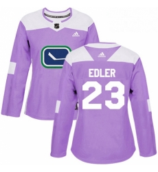 Womens Adidas Vancouver Canucks 23 Alexander Edler Authentic Purple Fights Cancer Practice NHL Jersey Womens Adidas Vancouver Canucks 23 Alexander Edler Authentic Purple Fights Cancer Practice NHL Jersey