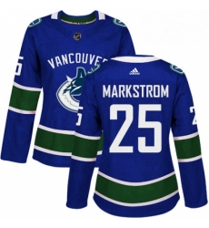 Womens Adidas Vancouver Canucks 25 Jacob Markstrom Premier Blue Home NHL Jersey Womens Adidas Vancouver Canucks 25 Jacob Markstrom Premier Blue Home NHL Jersey