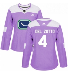 Womens Adidas Vancouver Canucks 4 Michael Del Zotto Authentic Purple Fights Cancer Practice NHL Jersey Womens Adidas Vancouver Canucks 4 Michael Del Zotto Authentic Purple Fights Cancer Practice NHL Jersey