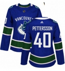 Womens Adidas Vancouver Canucks 40 Elias Pettersson Blue Home Authentic Stitched NHL Jersey Womens Adidas Vancouver Canucks 40 Elias Pettersson Blue Home Authentic Stitched NHL Jersey