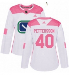 Womens Adidas Vancouver Canucks 40 Elias Pettersson White Pink Authentic Fashion Stitched NHL Jersey Womens Adidas Vancouver Canucks 40 Elias Pettersson White Pink Authentic Fashion Stitched NHL Jersey