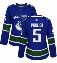 Womens Adidas Vancouver Canucks 5 Derrick Pouliot Authentic Blue Home NHL Jersey Womens Adidas Vancouver Canucks 5 Derrick Pouliot Authentic Blue Home NHL Jersey