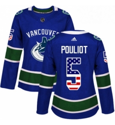 Womens Adidas Vancouver Canucks 5 Derrick Pouliot Authentic Blue USA Flag Fashion NHL Jersey Womens Adidas Vancouver Canucks 5 Derrick Pouliot Authentic Blue USA Flag Fashion NHL Jersey