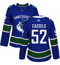 Womens Adidas Vancouver Canucks 52 Cole Cassels Premier Blue Home NHL Jersey Womens Adidas Vancouver Canucks 52 Cole Cassels Premier Blue Home NHL Jersey