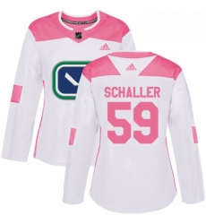 Womens Adidas Vancouver Canucks 59 Tim Schaller Authentic White Pink Fashion NHL Jersey Womens Adidas Vancouver Canucks 59 Tim Schaller Authentic White Pink Fashion NHL Jersey