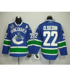 KIDS Vancouver Canucks 22 D.SEDIN blue 2011 Stanley Cup Jerseys KIDS Vancouver Canucks 22 D.SEDIN blue 2011 Stanley Cup Jerseys