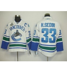 KIDS Vancouver Canucks 33 H.SEDIN WHITE 2011 Stanley Cup JERSEY KIDS Vancouver Canucks 33 H.SEDIN WHITE 2011 Stanley Cup JERSEY