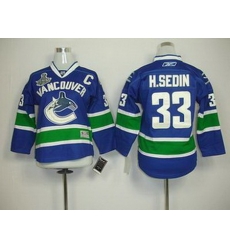 KIDS Vancouver Canucks 33 H.SEDIN blue 2011 Stanley Cup JERSEY KIDS Vancouver Canucks 33 H.SEDIN blue 2011 Stanley Cup JERSEY