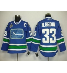 KIDS Vancouver Canucks 33 H.Sedin Blue Jersey 3rd C patch 2011 Stanley Cup KIDS Vancouver Canucks 33 H.Sedin Blue Jersey 3rd C patch 2011 Stanley Cup