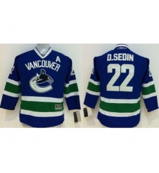Kids Vancouver Canucks #22 Daniel Sedin Blue NHL Jersey Kids Vancouver Canucks #22 Daniel Sedin Blue NHL Jersey