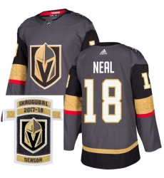 Adidas Golden Knights #18 James Neal Grey Home Authentic Stitched NHL Inaugural Season Patch Jersey Adidas Golden Knights #18 James Neal Grey Home Authentic Stitched NHL Inaugural Season Patch Jersey