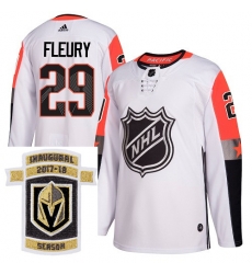 Adidas Golden Knights #29 Marc Andre Fleury White 2018 All Star Pacific Division Authentic Stitched NHL Inaugural Season Patch Jersey Adidas Golden Knights #29 Marc Andre Fleury White 2018 All Star Pacific Division Authentic Stitched NHL Inaugural Season Patch Jersey