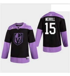 Men Golden Knights 15 Jon Merrill Fights Cancer Practice Hockey Jersey Men Golden Knights 15 Jon Merrill Fights Cancer Practice Hockey Jersey