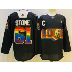 Men Vegas Golden Knights 61 Mark Stone Black 2024 25 Stitched Hockey Jersey